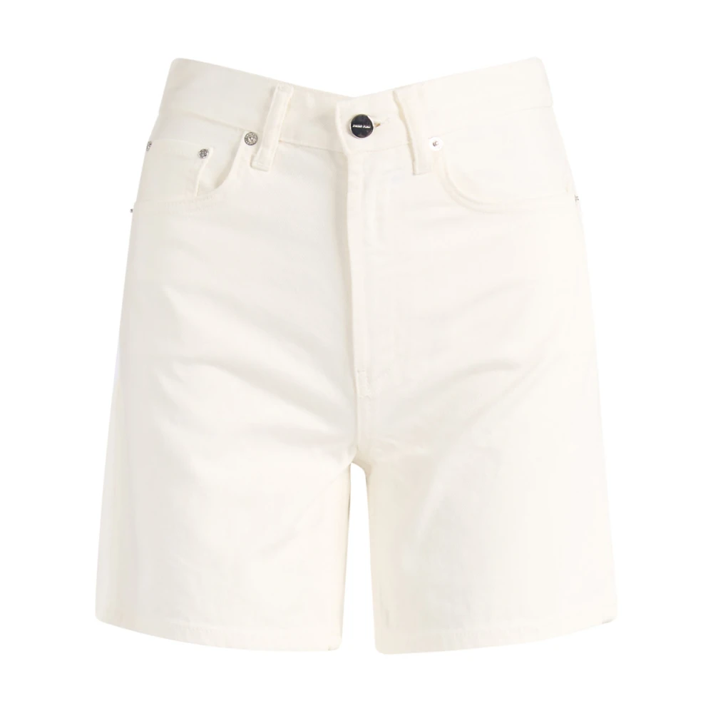 Anine Bing White Denim Shorts, Female, W26, Kat Short