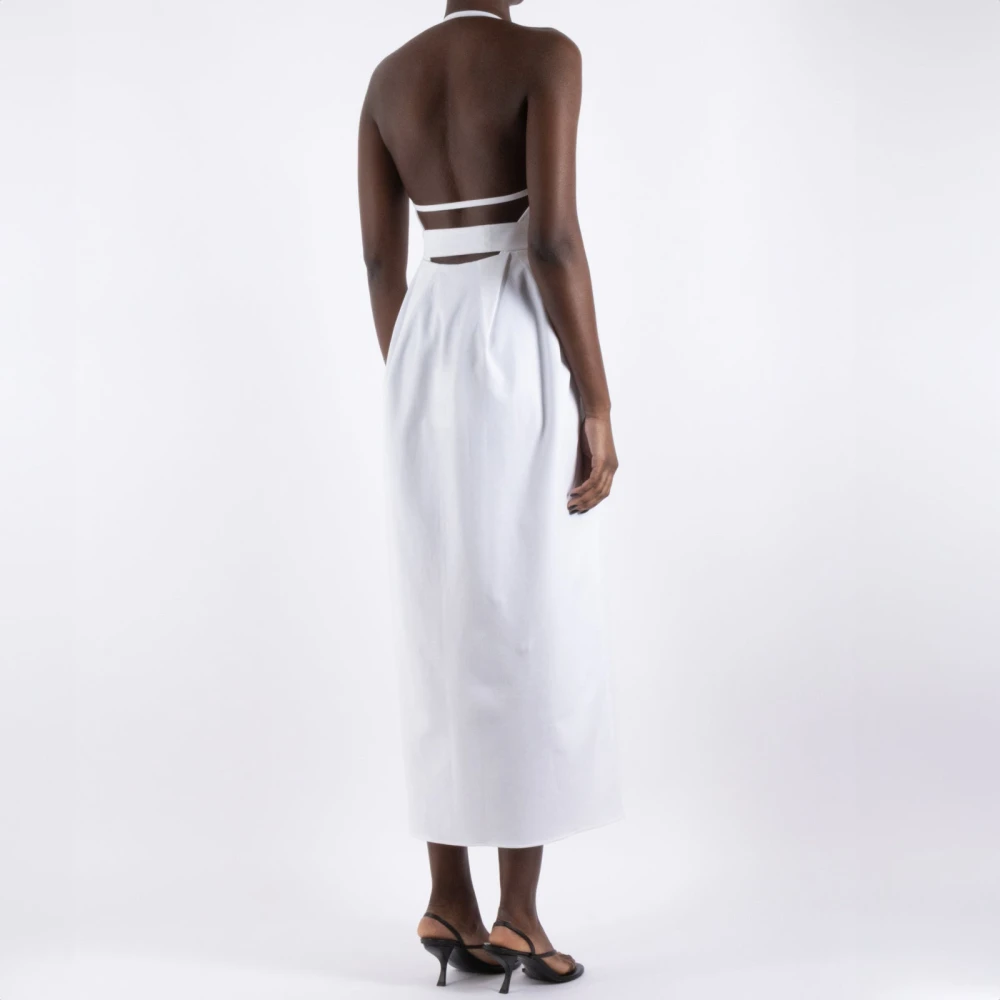 Max Mara Witte Katoenen Jurk White Dames