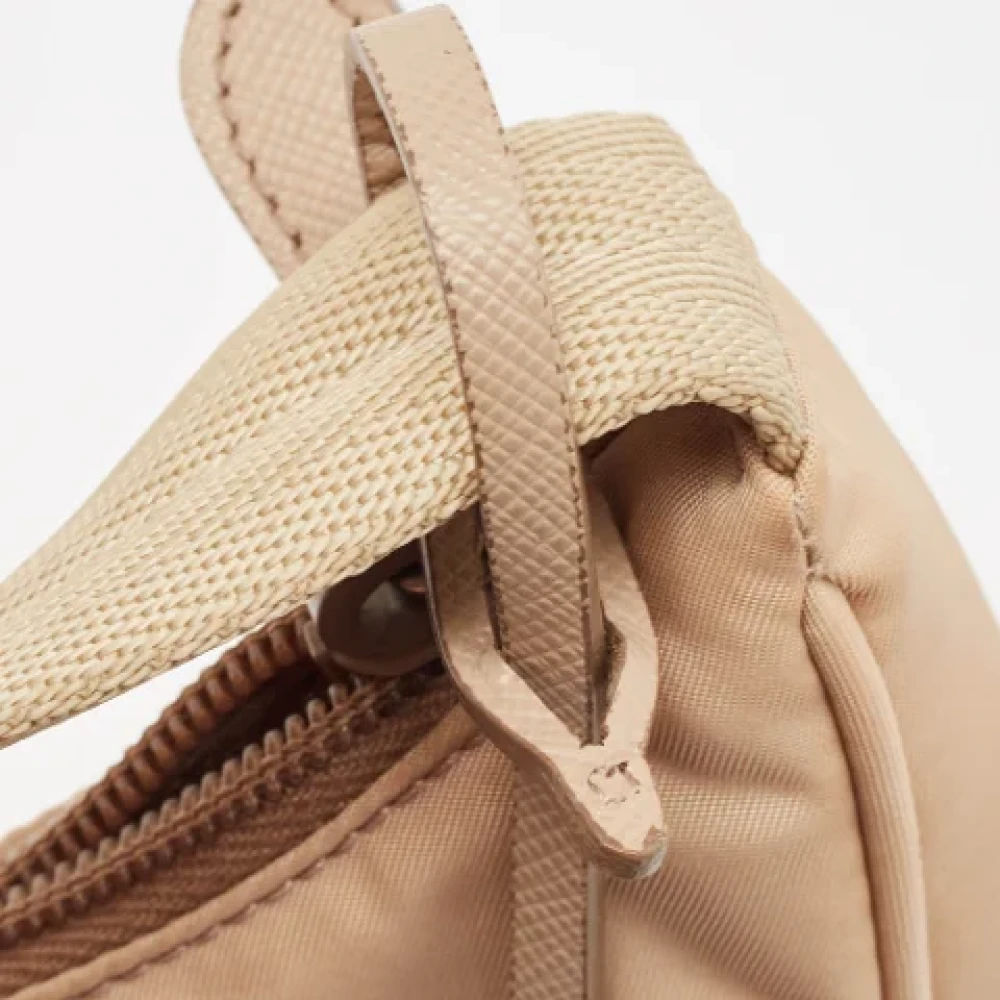 Prada Vintage Pre-owned Nylon prada-bags Beige Dames