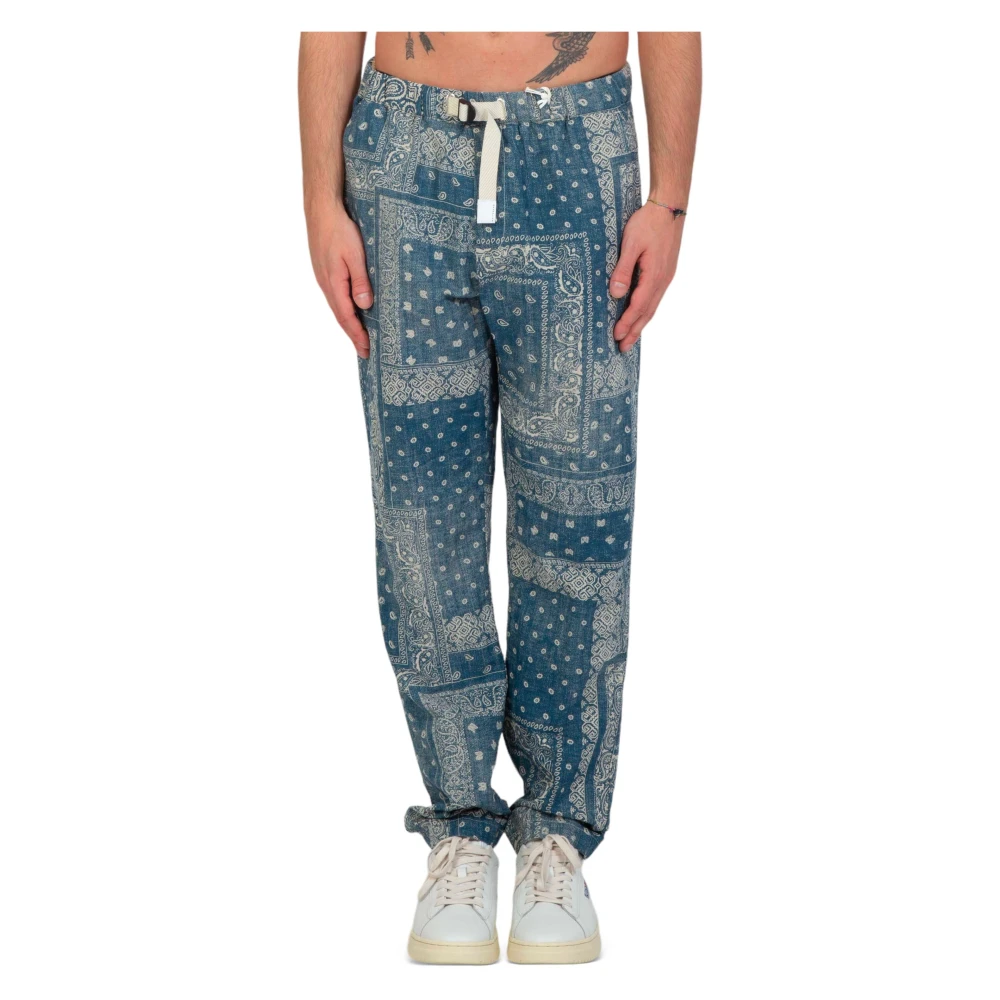 White Sand Bandanna Linnen Broek Blue Heren