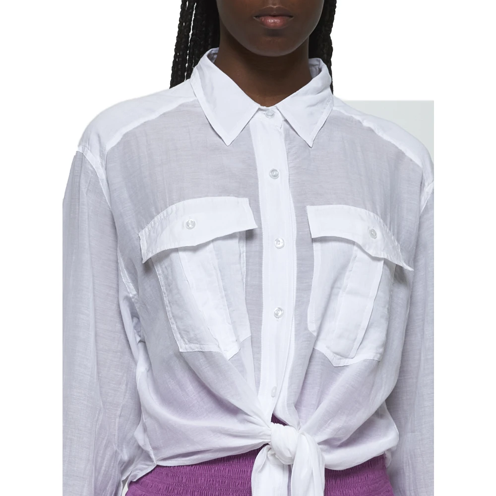 Isabel Marant Étoile Witte Button-Up Shirt met Strikdetail White Dames