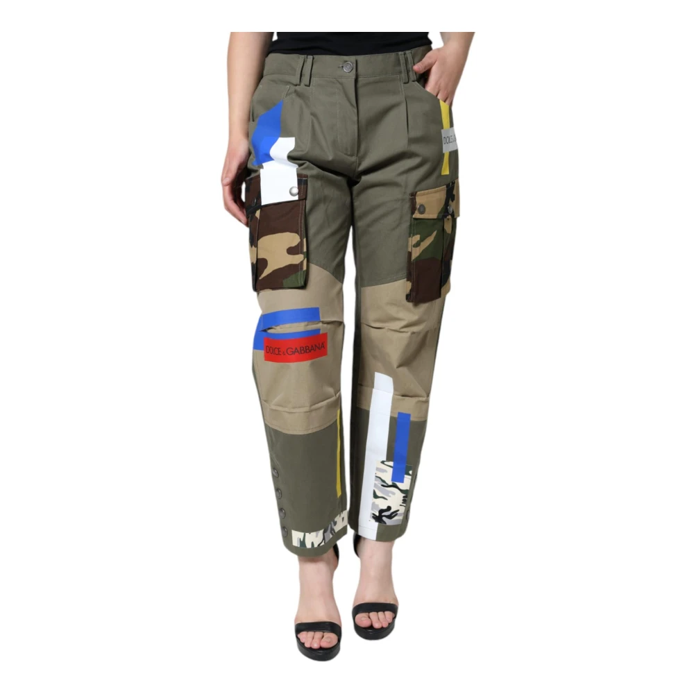 Dolce & Gabbana Multicolor Cargo Broek Regular Fit Groen Multicolor Dames