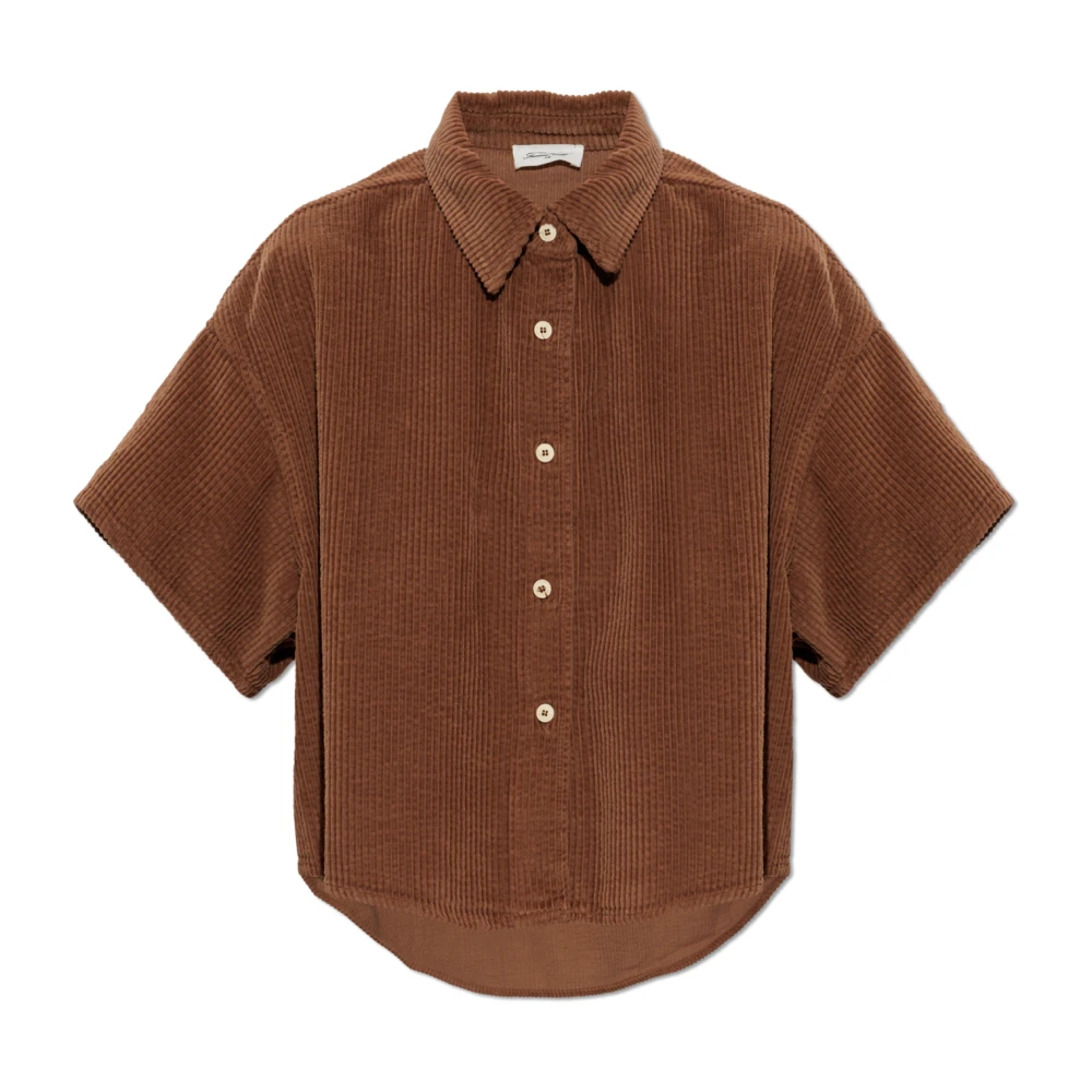 American Vintage Donna Marrone - Padow Short-Sleeve Shirt - Blouses & Shirts - M
