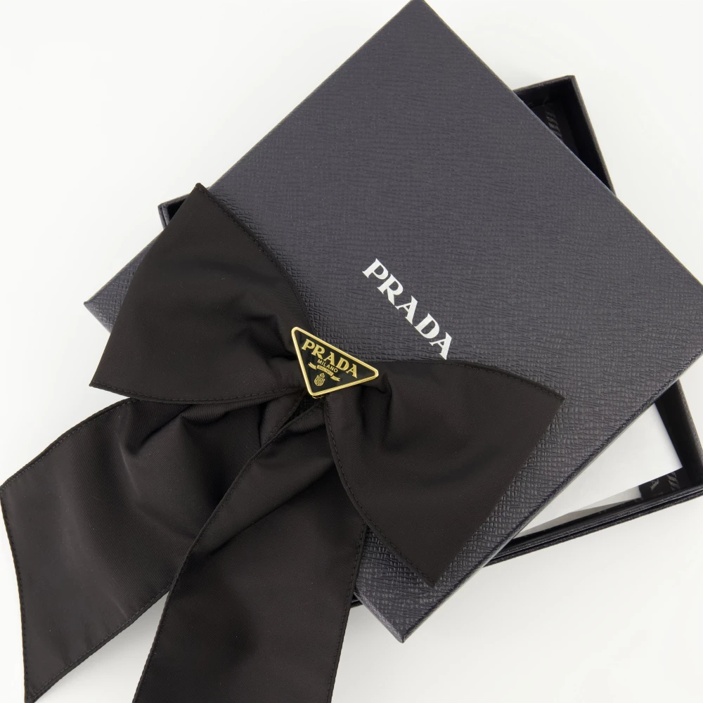 Prada Strik Knoop Haarklem Lente-Zomer 2025 Black Dames