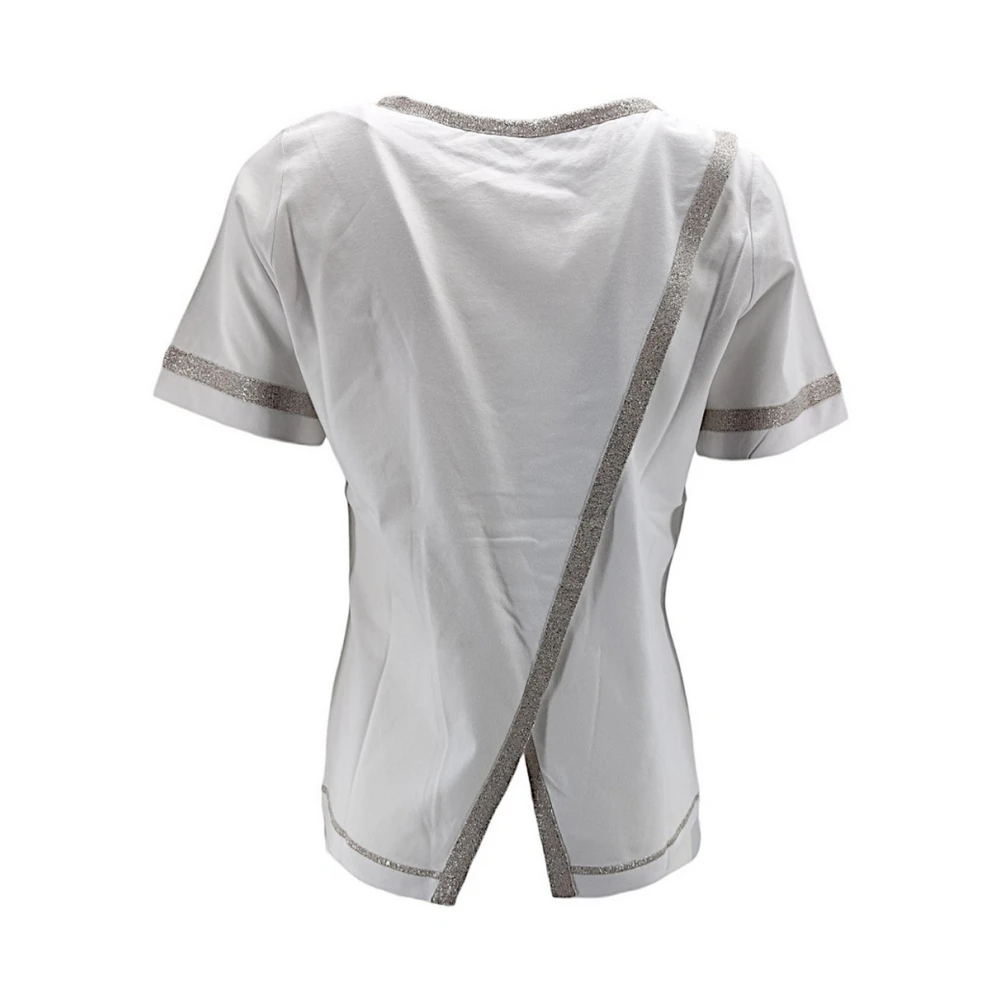 D.Exterior Wit T-shirt met Lurex-details White Dames