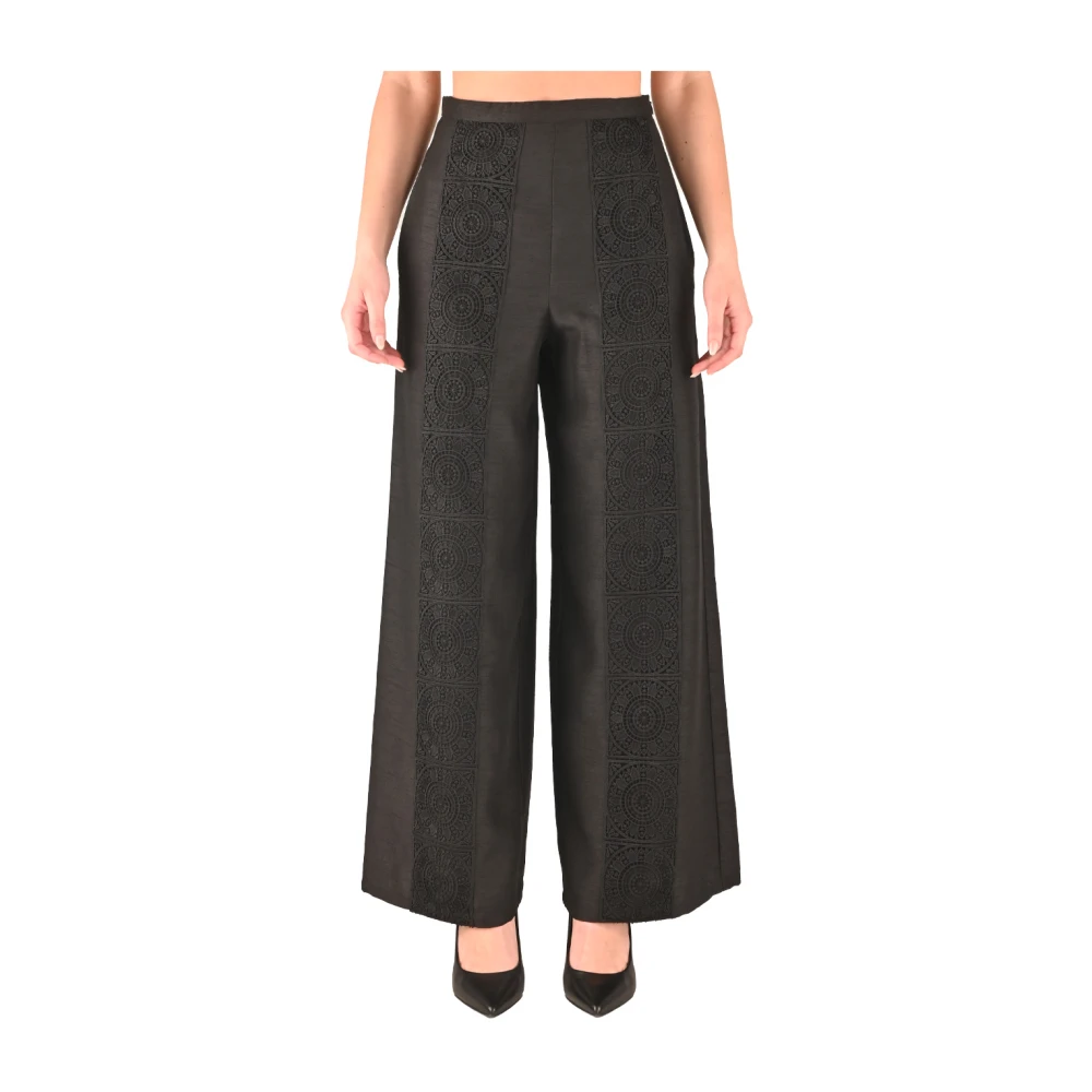 Pennyblack Geometrische Macramé Polyester Broek Black Dames