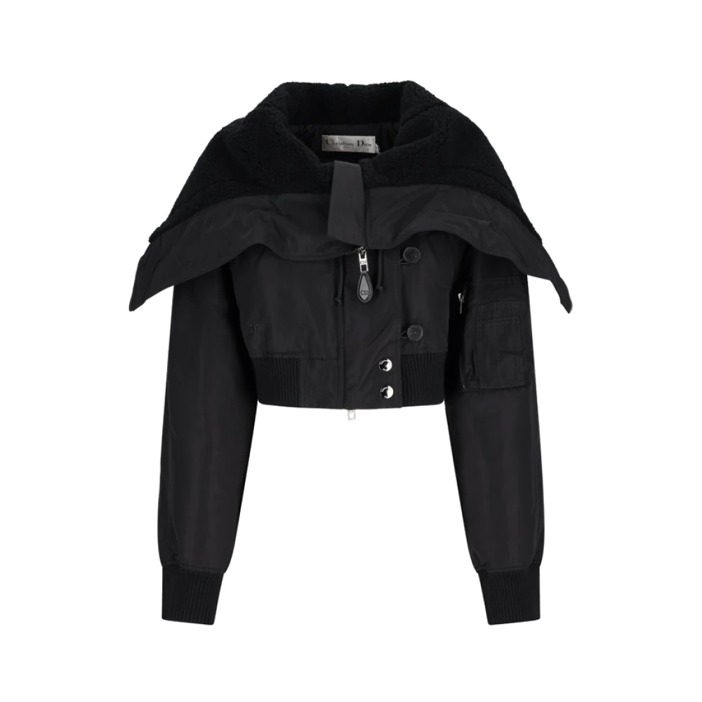 Dior Women's Black Bomber Jackets, S, Cropped Peacoat