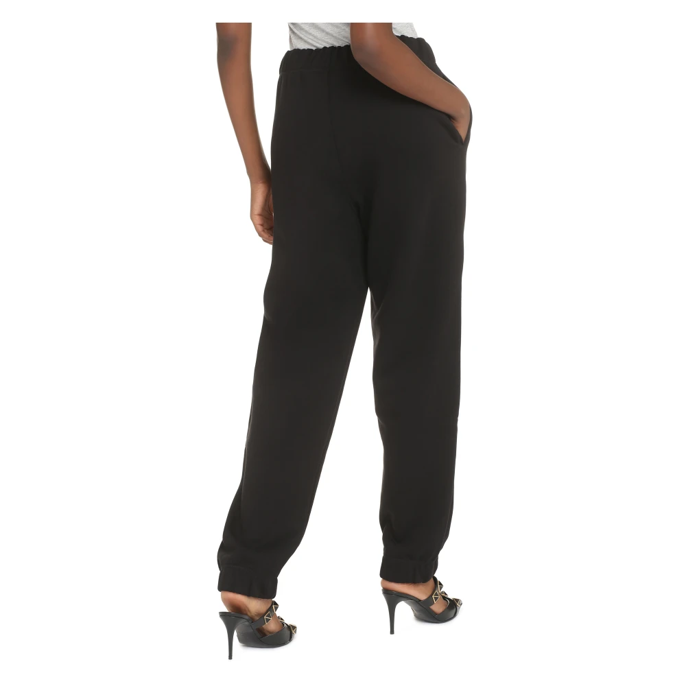 Ganni Logo Sweatpants van Biologisch Katoen Black Dames