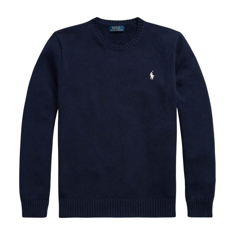 Polo Ralph Lauren Uomo Blu - Maglione Girocollo In Cotone - Knitwear - S