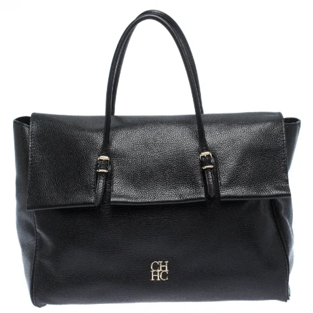 Carolina Herrera Pre-owned Leather totes Black Dames