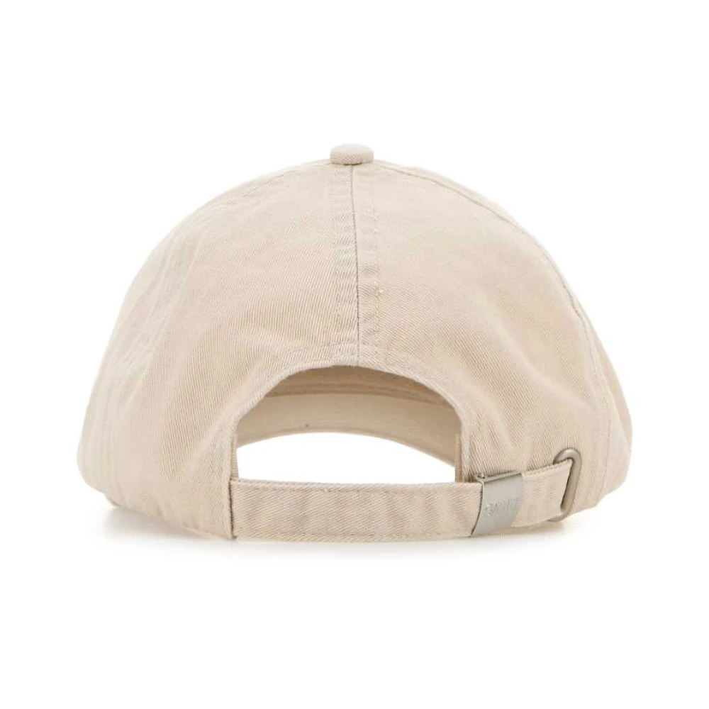 Ganni Zand Katoenen Baseballpet Beige Dames