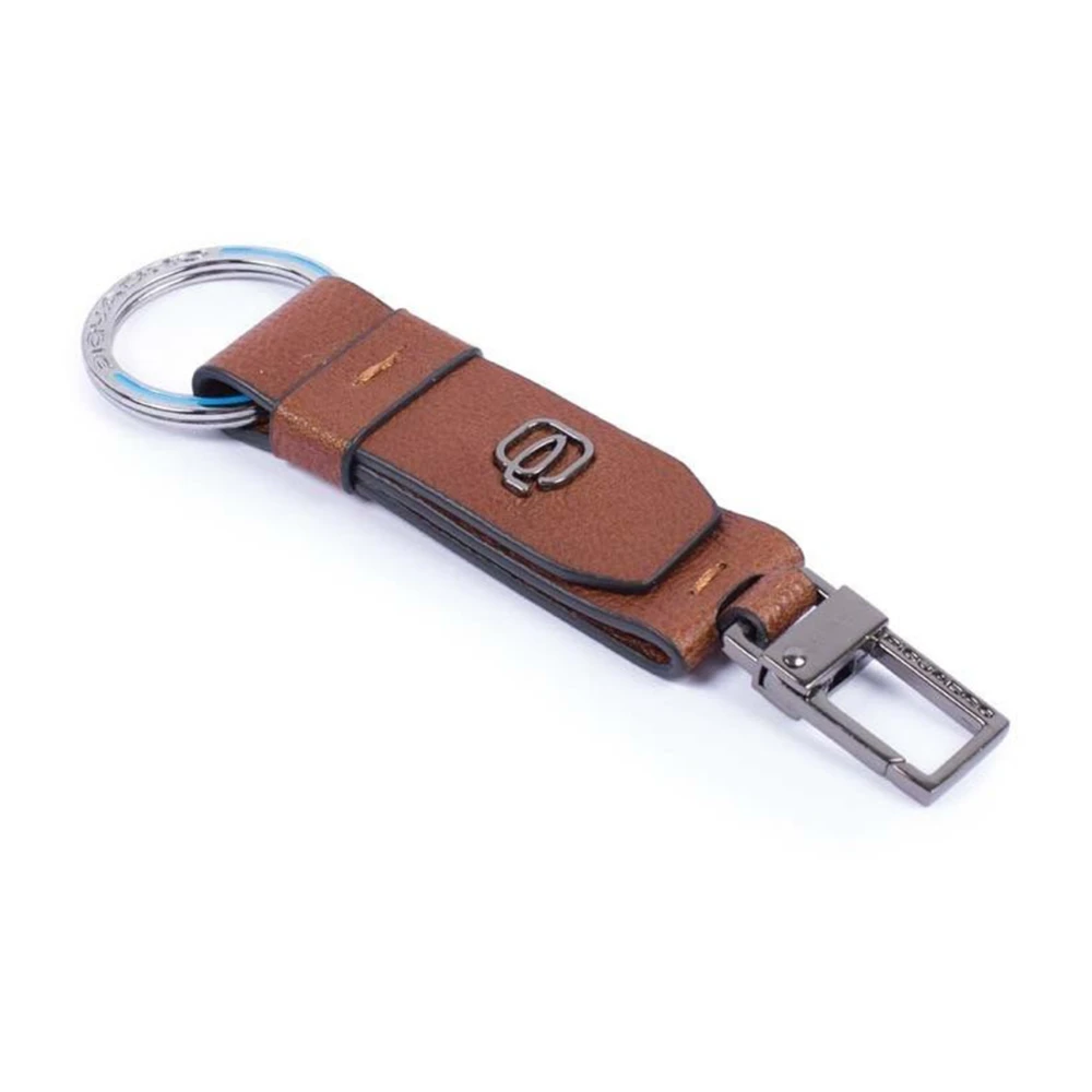 Piquadro Unisex Brown Leather Wallet - Keychains - One Size - Accessories