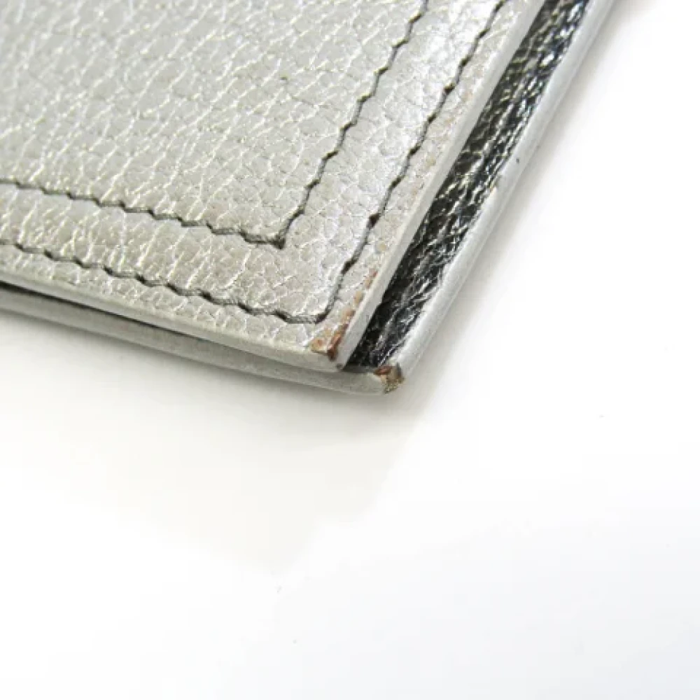 Miu Pre-owned Leather wallets Gray Dames
