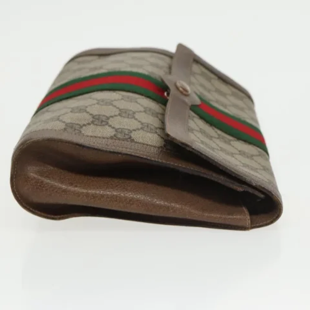 Gucci Vintage Pre-owned Leather clutches Beige Dames