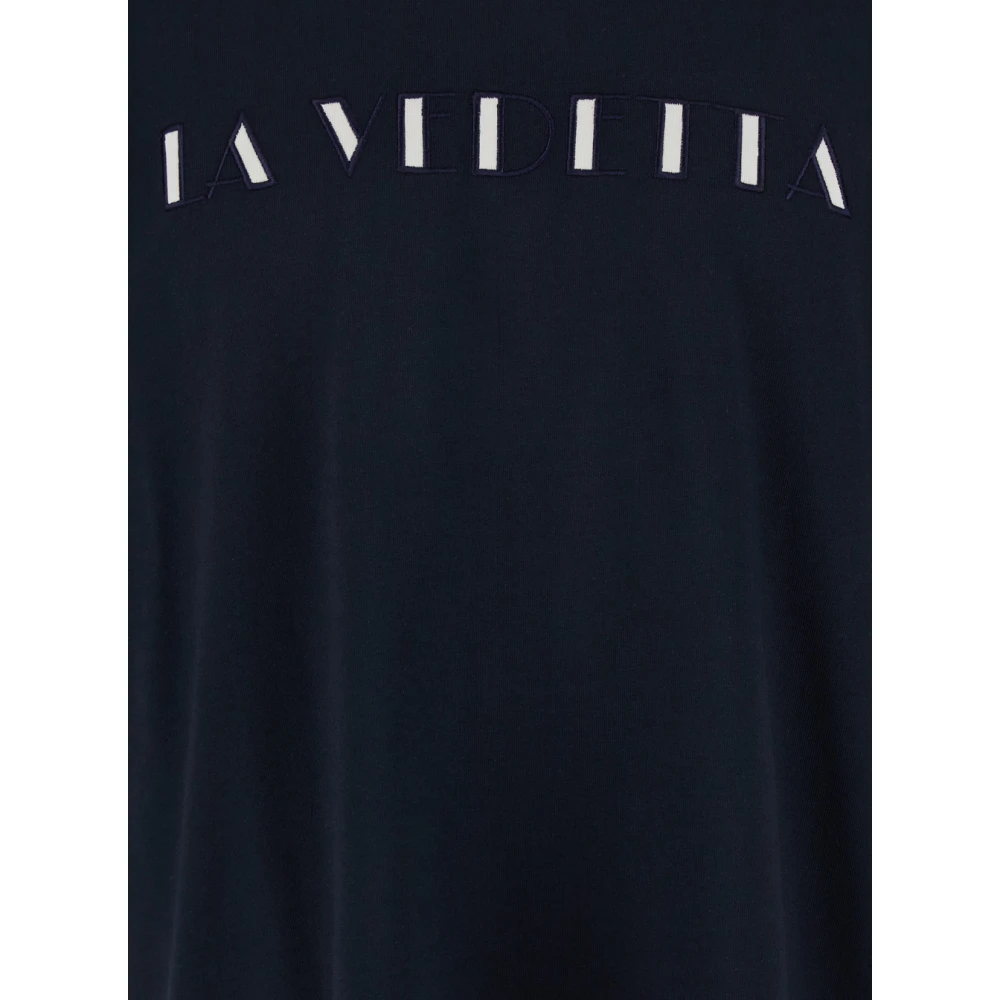 Msgm Blauw Crewneck T-shirt met Front Print Blue Heren