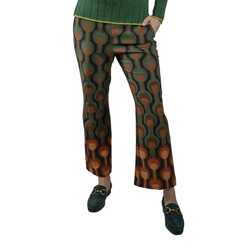 Maliparmi Temole Rechte Broek Hoogwaardige Stofmix Brown Dames