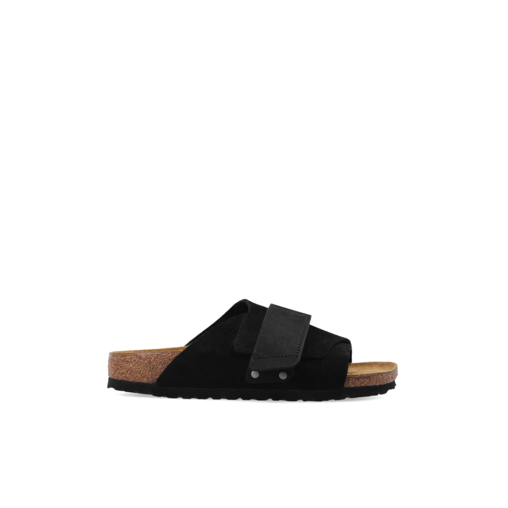Birkenstock Men's Black Sliders, 8 Uk, Kyoto Nubuck Sandals Narrow