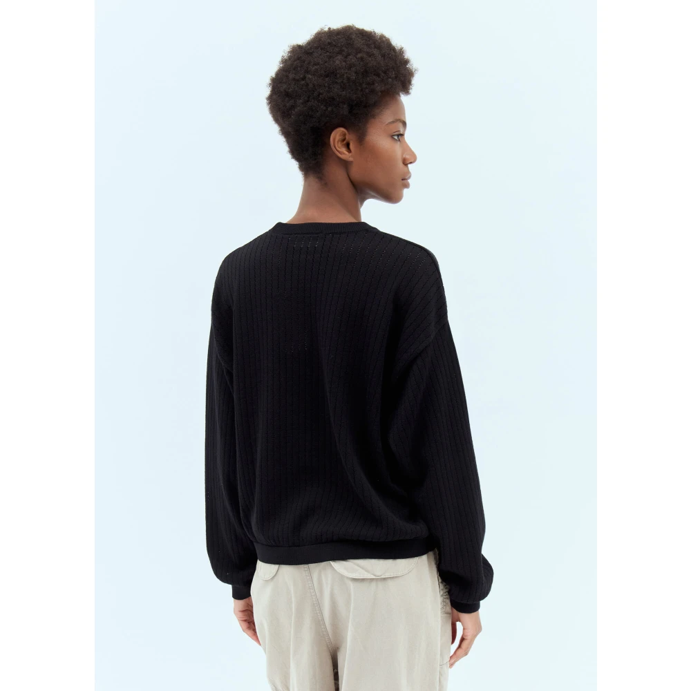 Carhartt WIP Katoen-gebreide Crewneck Sweater Black Dames