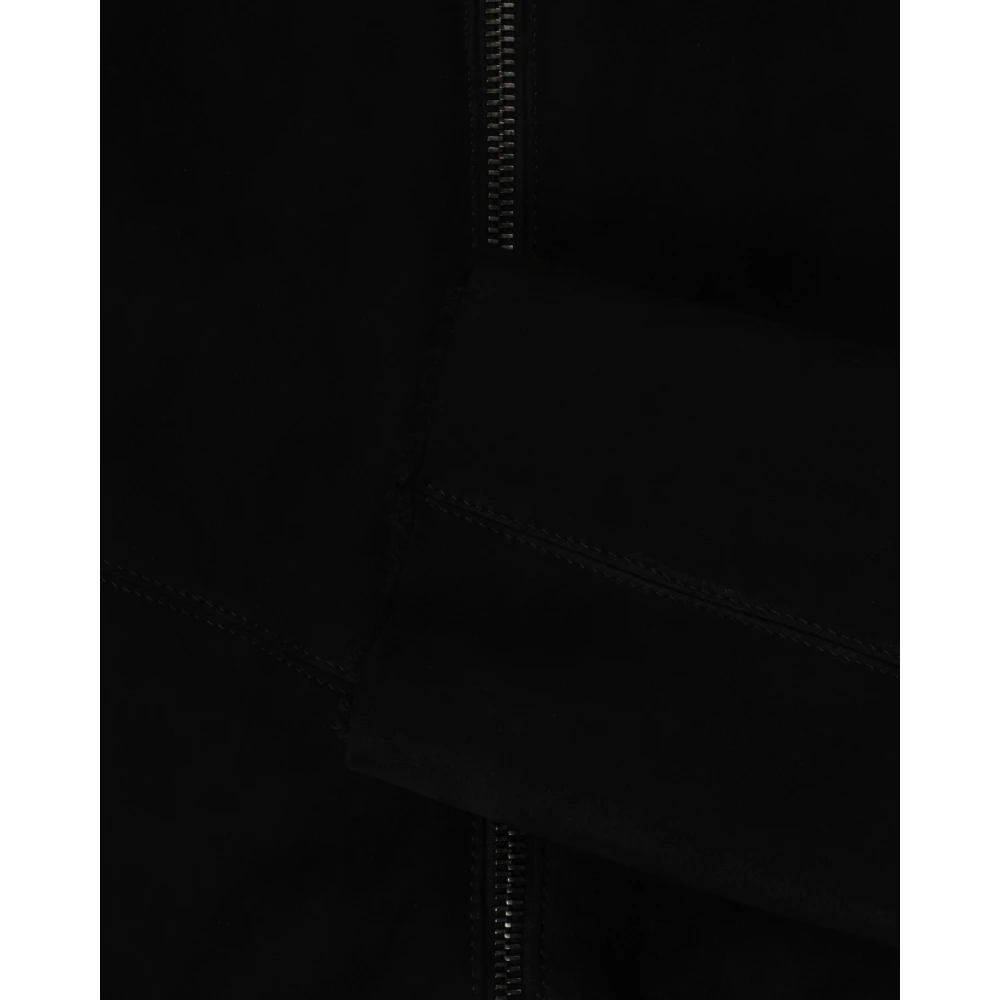 Giorgio Brato Zwarte Shearling Hoodie Jas Black Heren