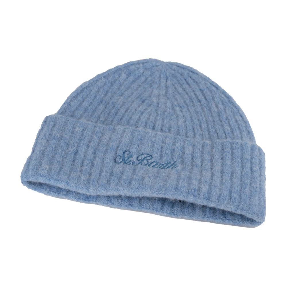 MC2 Saint Barth Blauwe Gebreide Unisex Beanie Hoed Blue Heren
