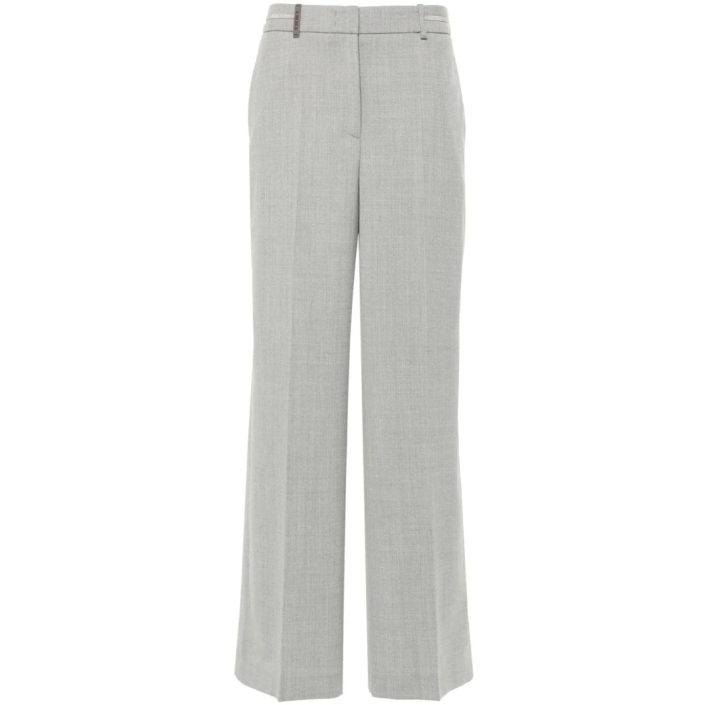 PESERICO Grijze Wollen Broek Gray Dames