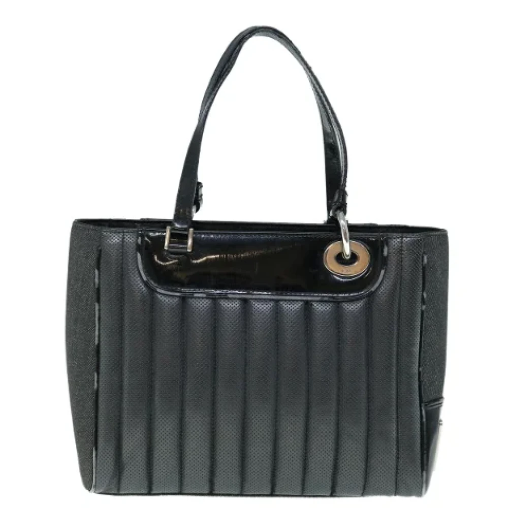 Dior Vintage Pre-owned Canvas handbags Black Dames