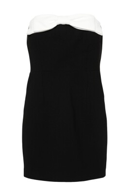 black-strapless-bow-detail-dress