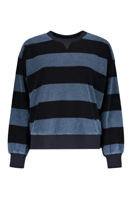 XENA Randig Crew Neck Sweatshirt
