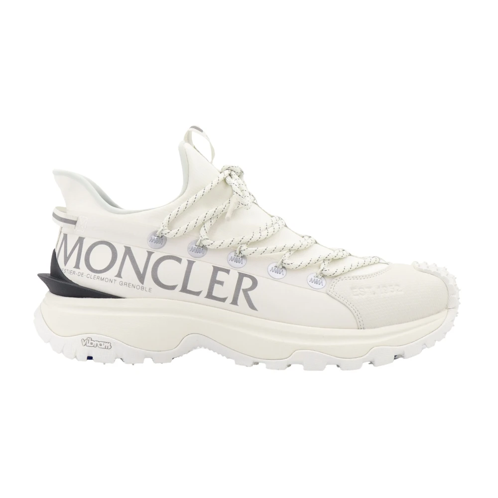 Moncler Stretch Ripstop Sneakers med Tryckt Logotyp White, Herr