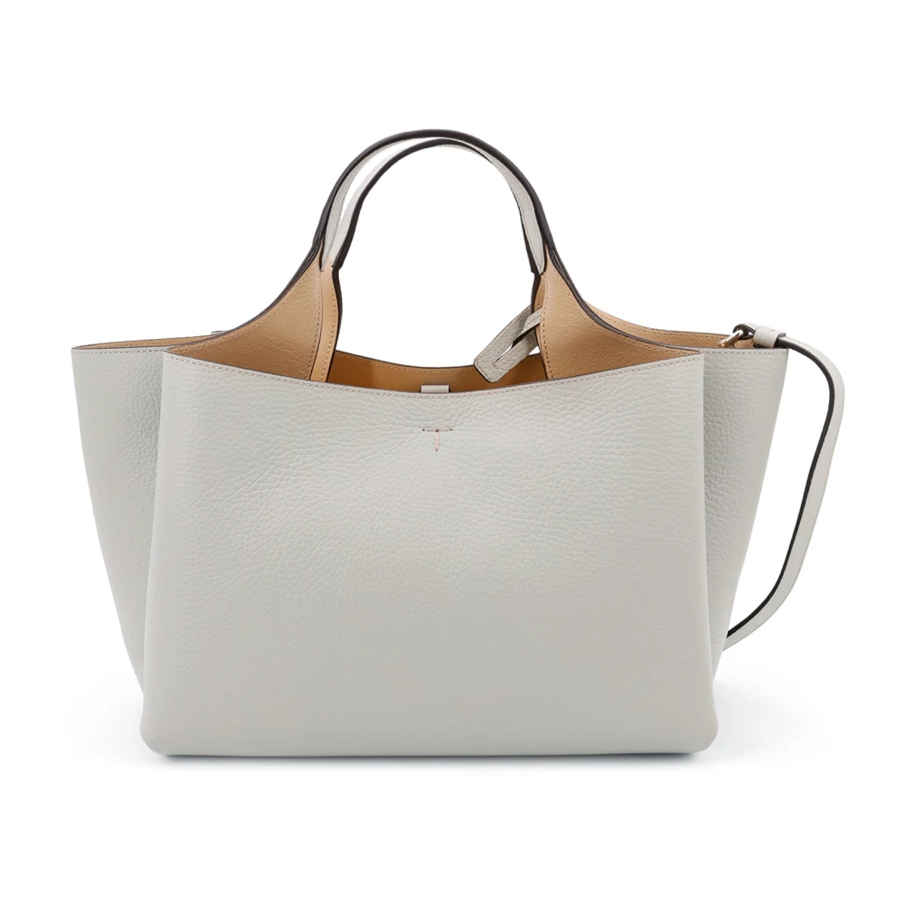 TOD'S Leren handtas met tijdloos detail Gray Dames
