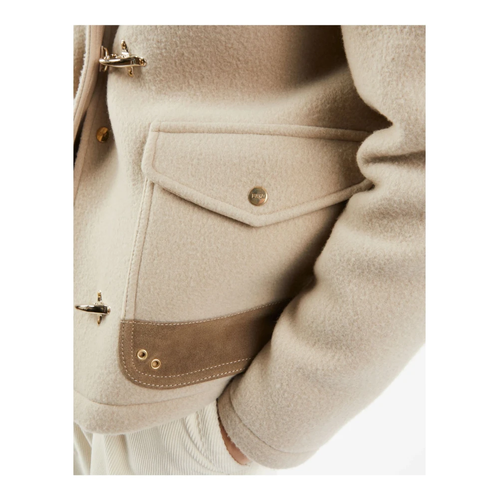 Fay Beige Wollen Jas met Kraag Beige Dames