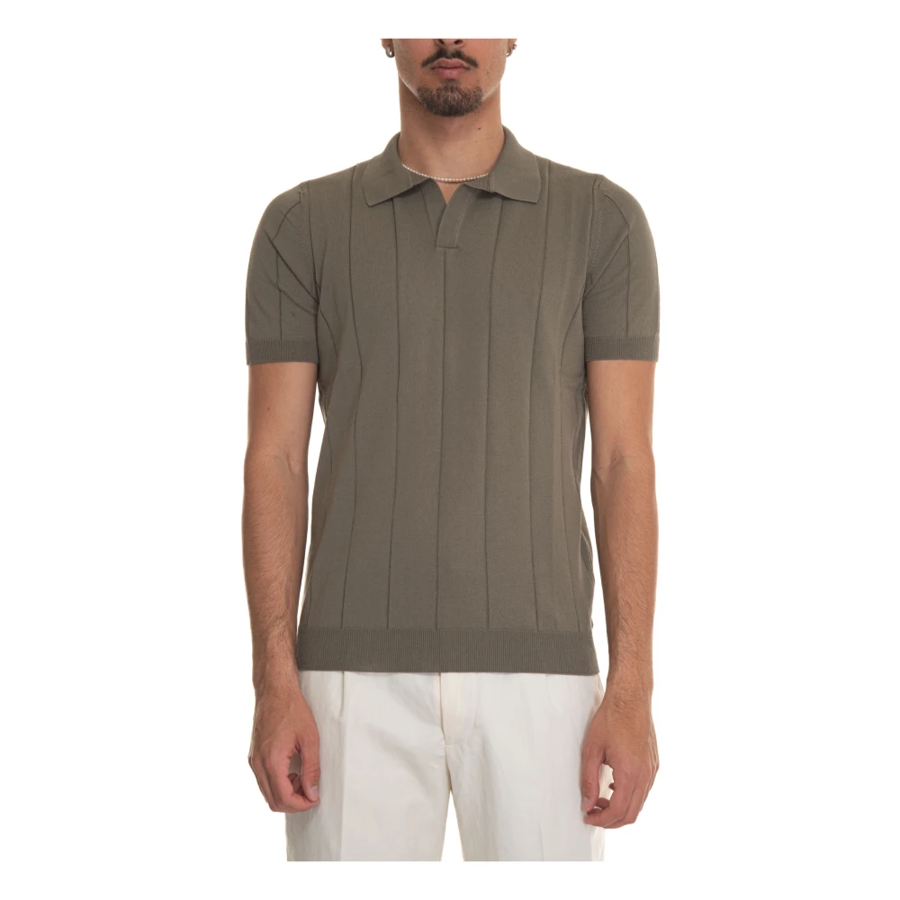Gran Sasso Jersey Polo Shirt met elastische taille Green Heren
