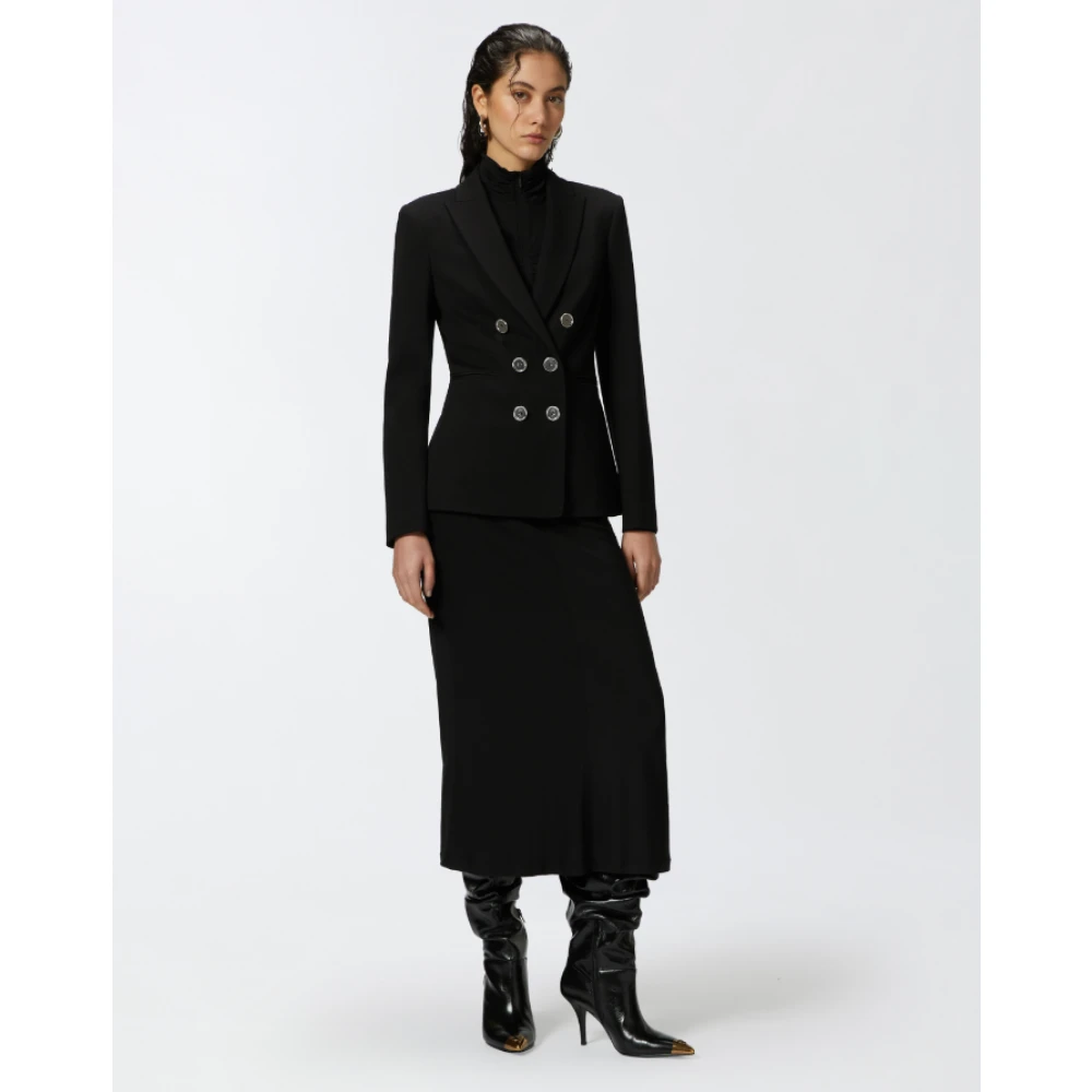 pinko Dubbelrijige blazerjas zwart Black Dames