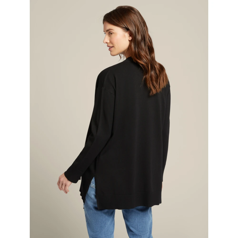 Elena Mirò Open Front Viscose Cardigan Black Dames