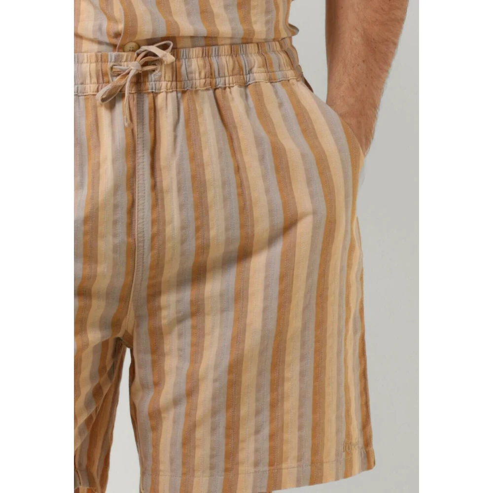 Forét Bruine Seersucker Shorts voor de Zomer Multicolor Heren