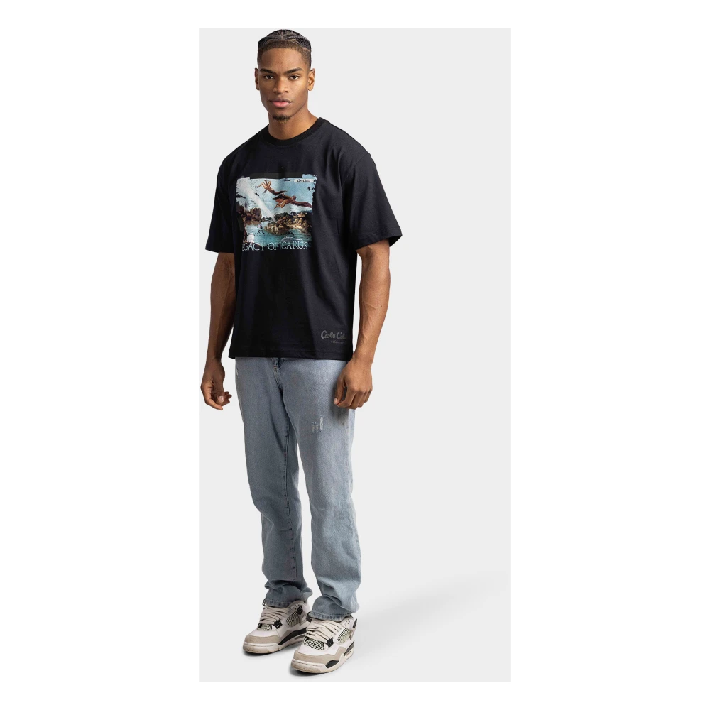 carlo colucci Icarius Heren T-Shirt Zwart Black Heren