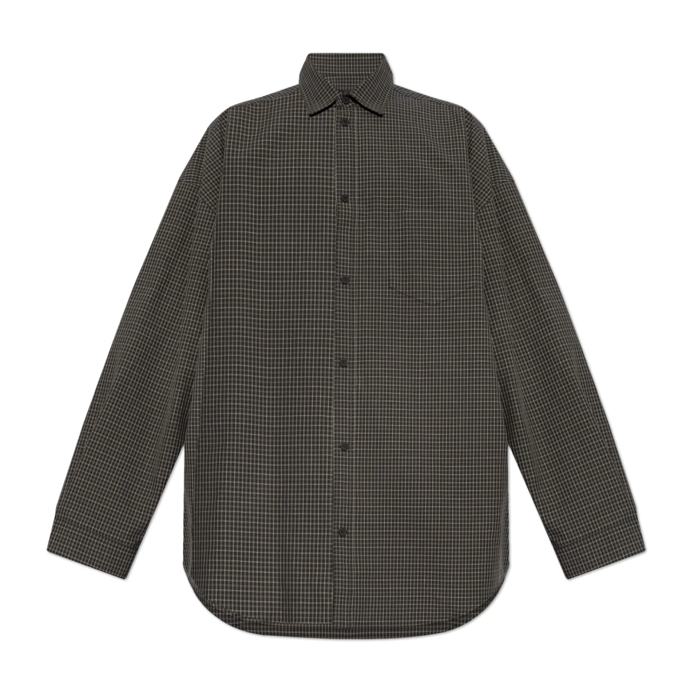 Balenciaga Geruit Patroon Overhemd Black Heren