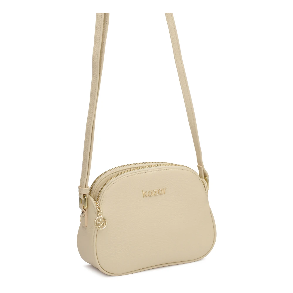 Kazar Minimalistische beige handtas met lange band Beige Dames