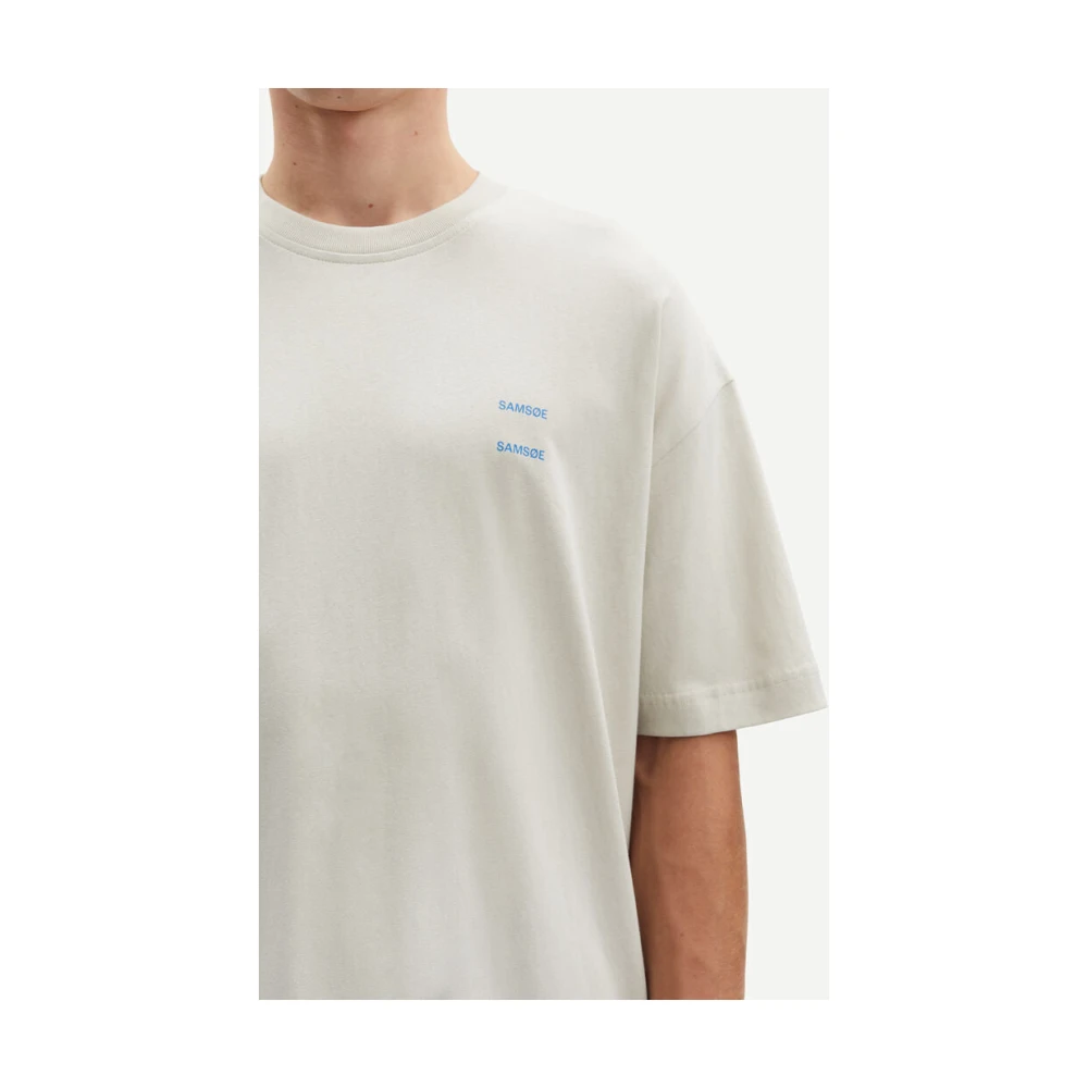Samsøe Ruimvallend Bedrukt T-shirt Beige Heren