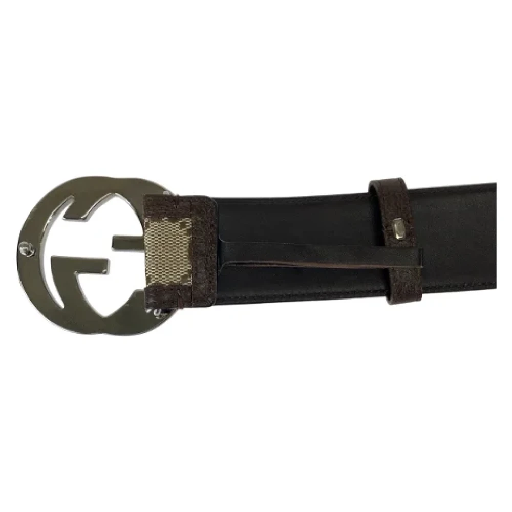 Gucci Vintage Pre-owned Canvas belts Brown Heren