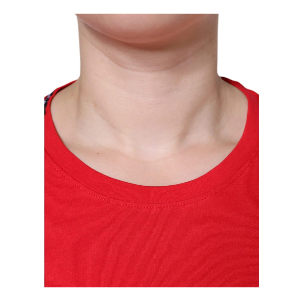 Dolce & Gabbana Rode Katoenen Logo T-shirt voor Vrouwen Red Dames