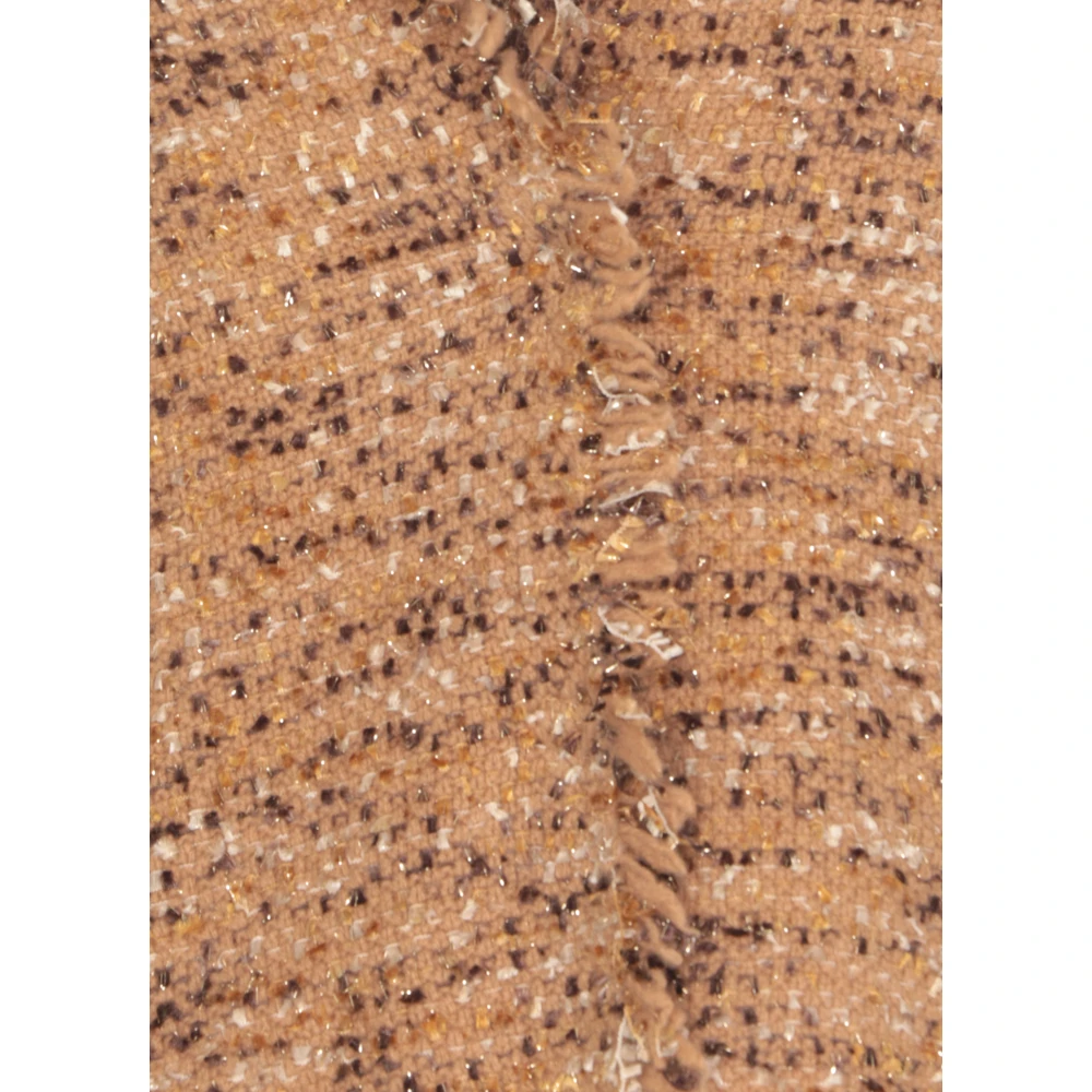 Kangra Bruine Kasjmier Wollen Jas met Lurex Brown Dames