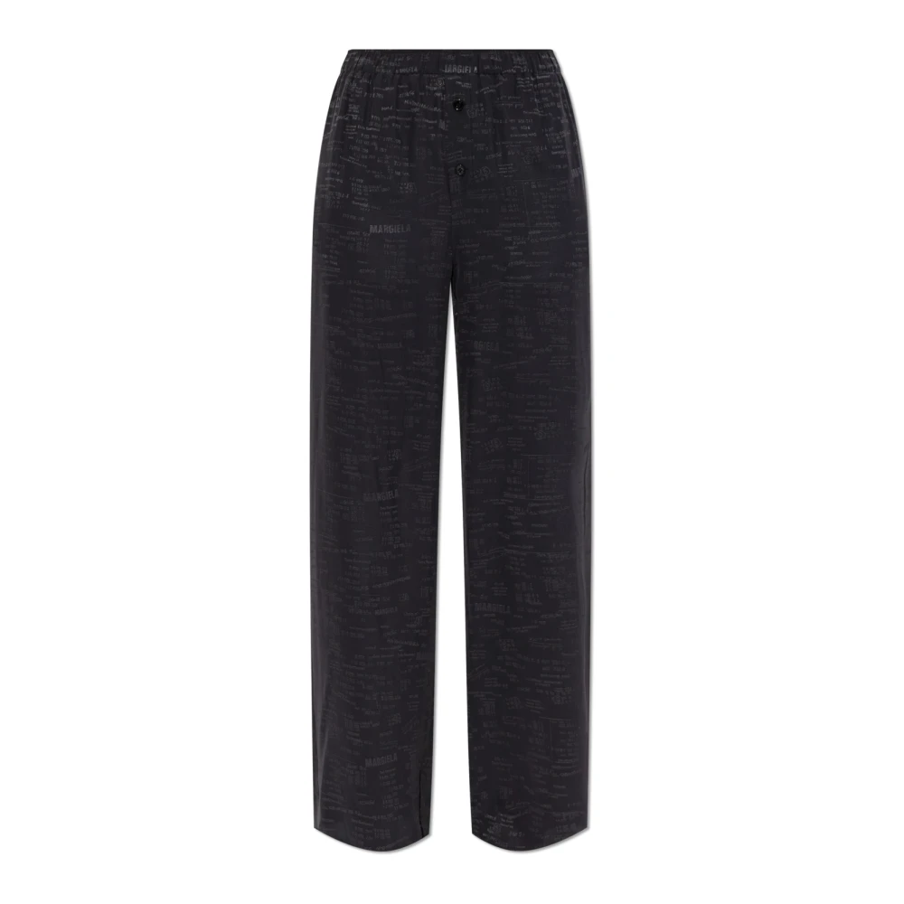 Mm6 Maison Margiela Vrouw Zwart Broeken Dames, S, Rayon, Broeken Met Wijde Pijpen