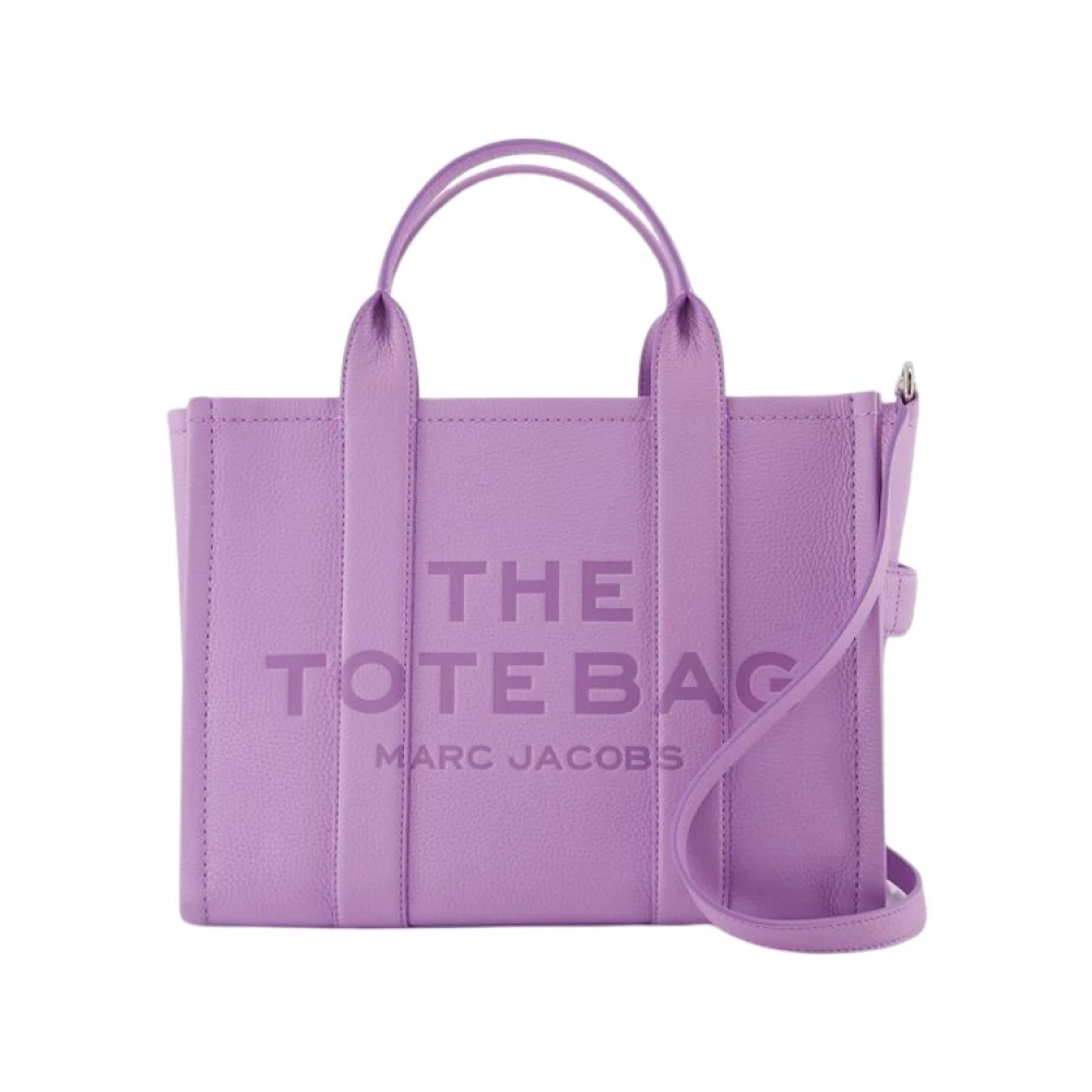 Lila Läder Medium Tote Väska