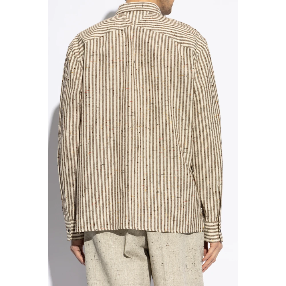 Bottega Veneta Shirt met streepjespatroon Beige Heren