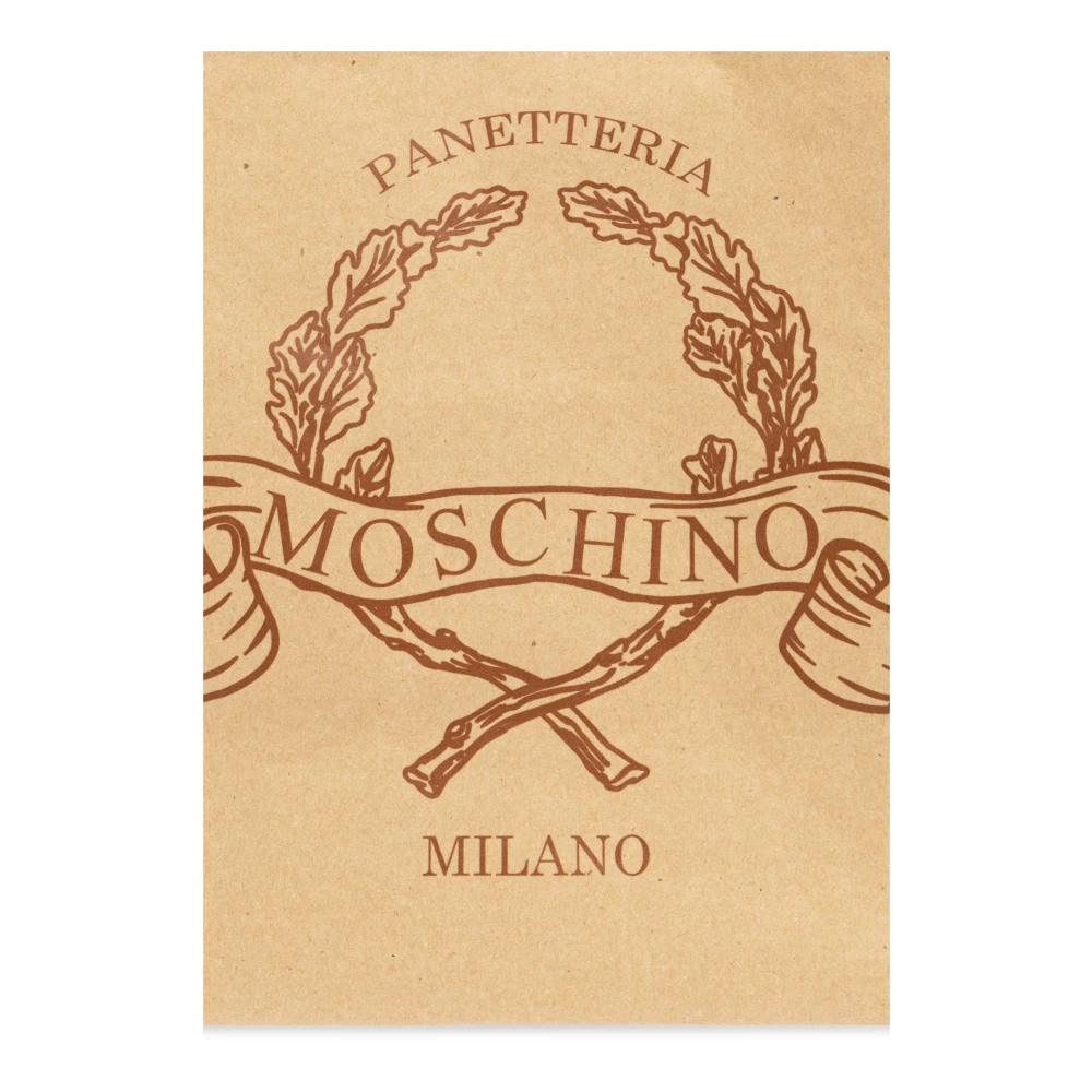 Moschino Envelop Clutch met Logo Beige Dames