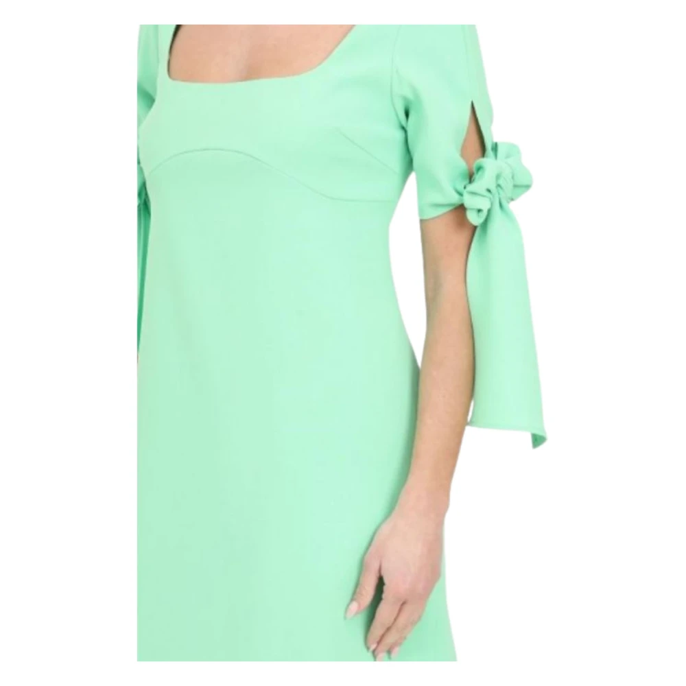 pinko Groene bloemen mini-jurk met strik Green Dames
