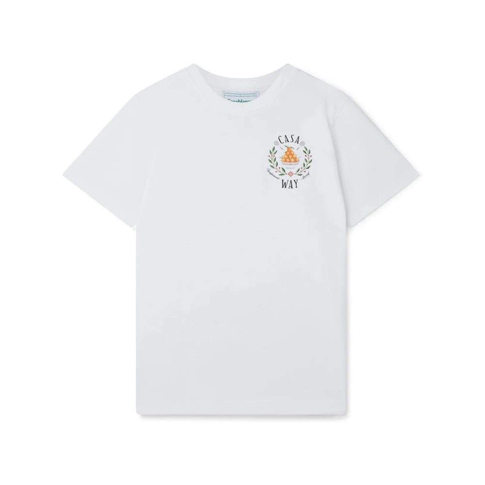 Casablanca Wit Katoenen T-shirt met Klassieke Print White Heren