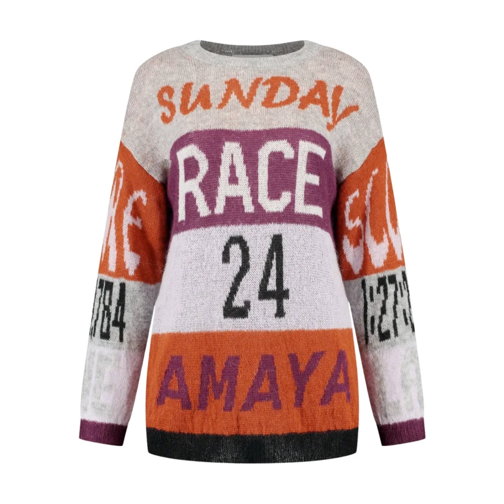 Amaya Amsterdam Stijlvolle Amsterdam Pullover voor Racen Orange Dames