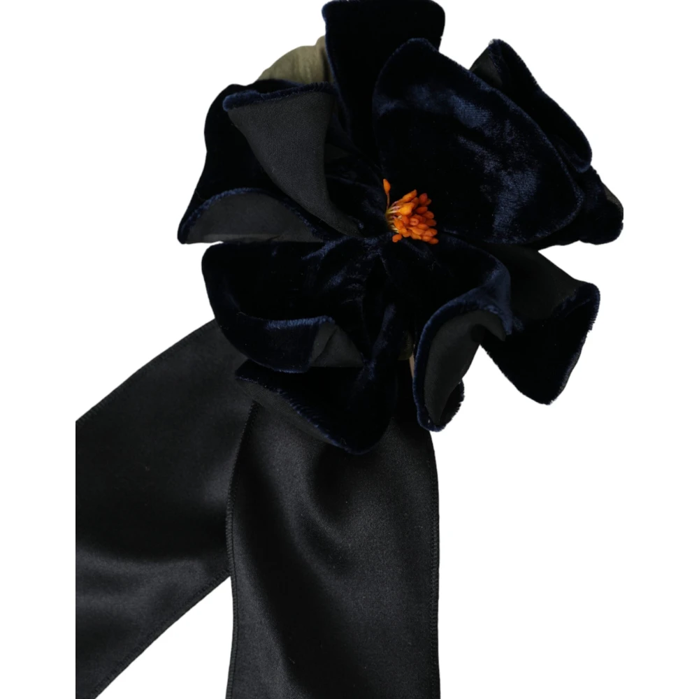 Dolce & Gabbana Bloemen Haarspeld Broche Black Dames